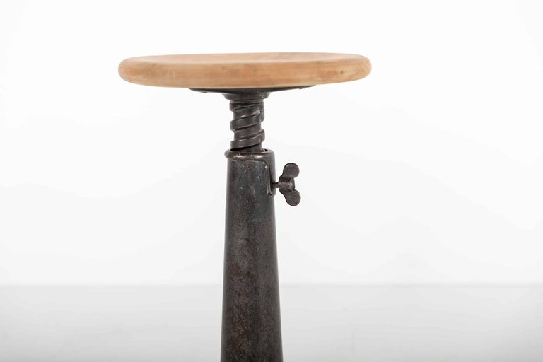 Vintage Antique Industrial 3Legged Simanco Singer Factory Stool, circa