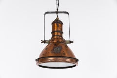 Vintage Antique Industrial Art Deco GEC / GECoRAY Copper Pendant Light, C.1930