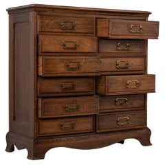 Vintage Antique Industrial Oak Chest of Drawers, C.1940