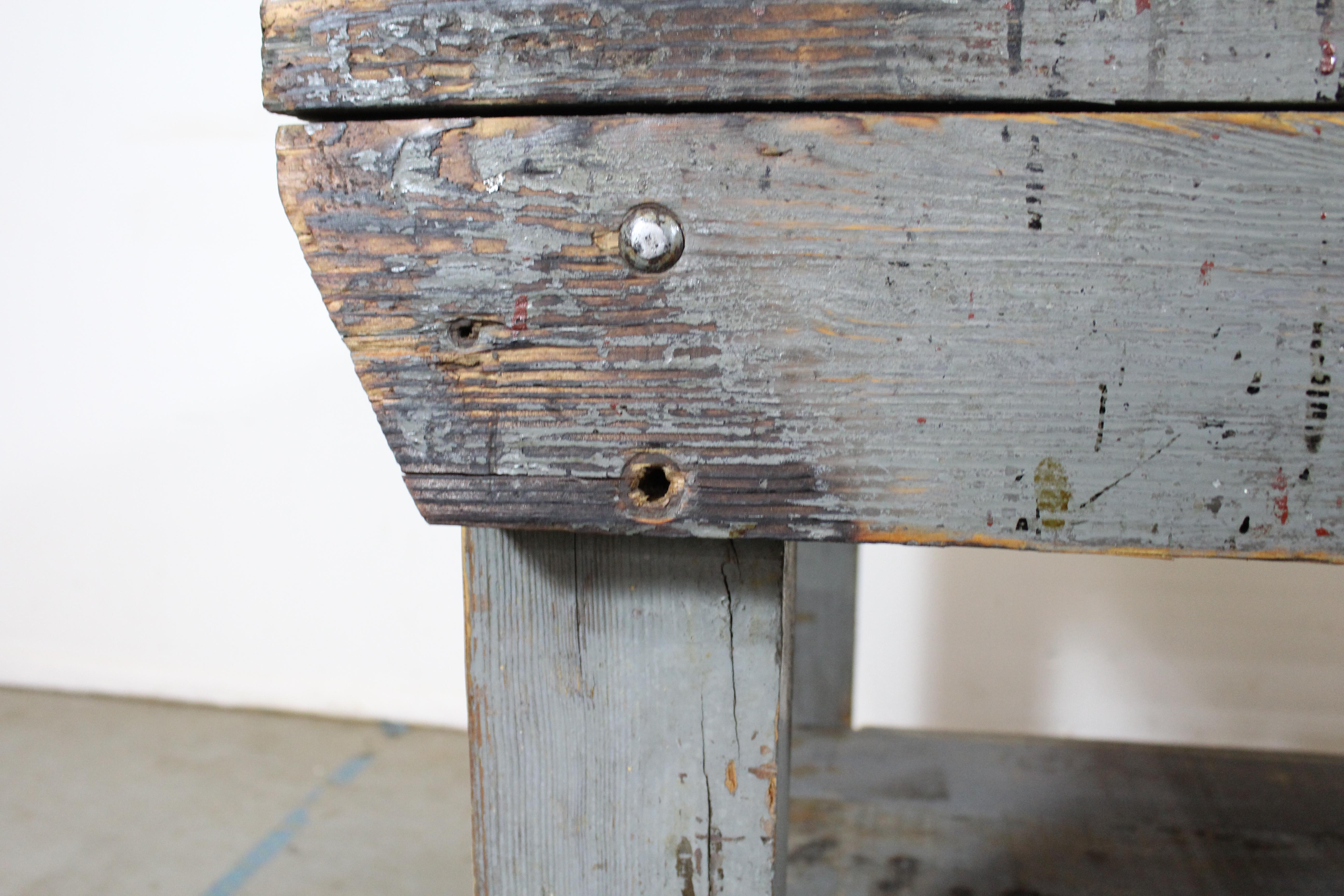 Vintage/Antique Industrial Primitive Workbench Table/Island, circa 1930s 8