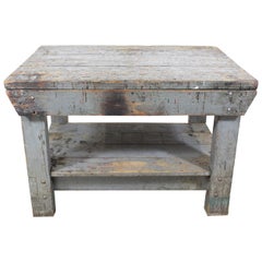 Vintage/Antique Industrial Primitive Workbench Table/Island, circa 1930s