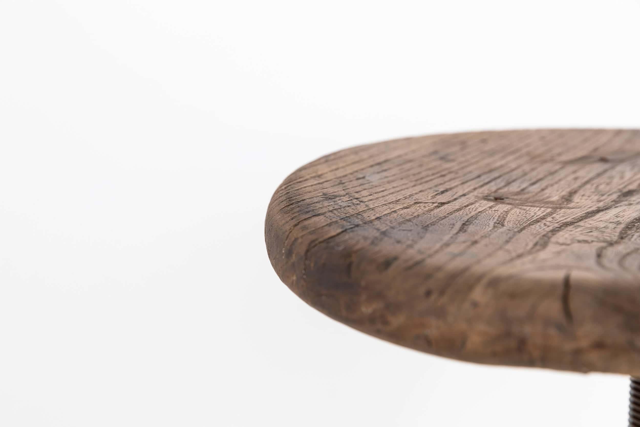 

A superbly designed 'Blade' stool made in England by Rubery Owen. c.1940

Originally used on factory floors, this height adjustable stool features a fantastic strapwork design with original hardwood seat. In ‘as found’ condition with original old