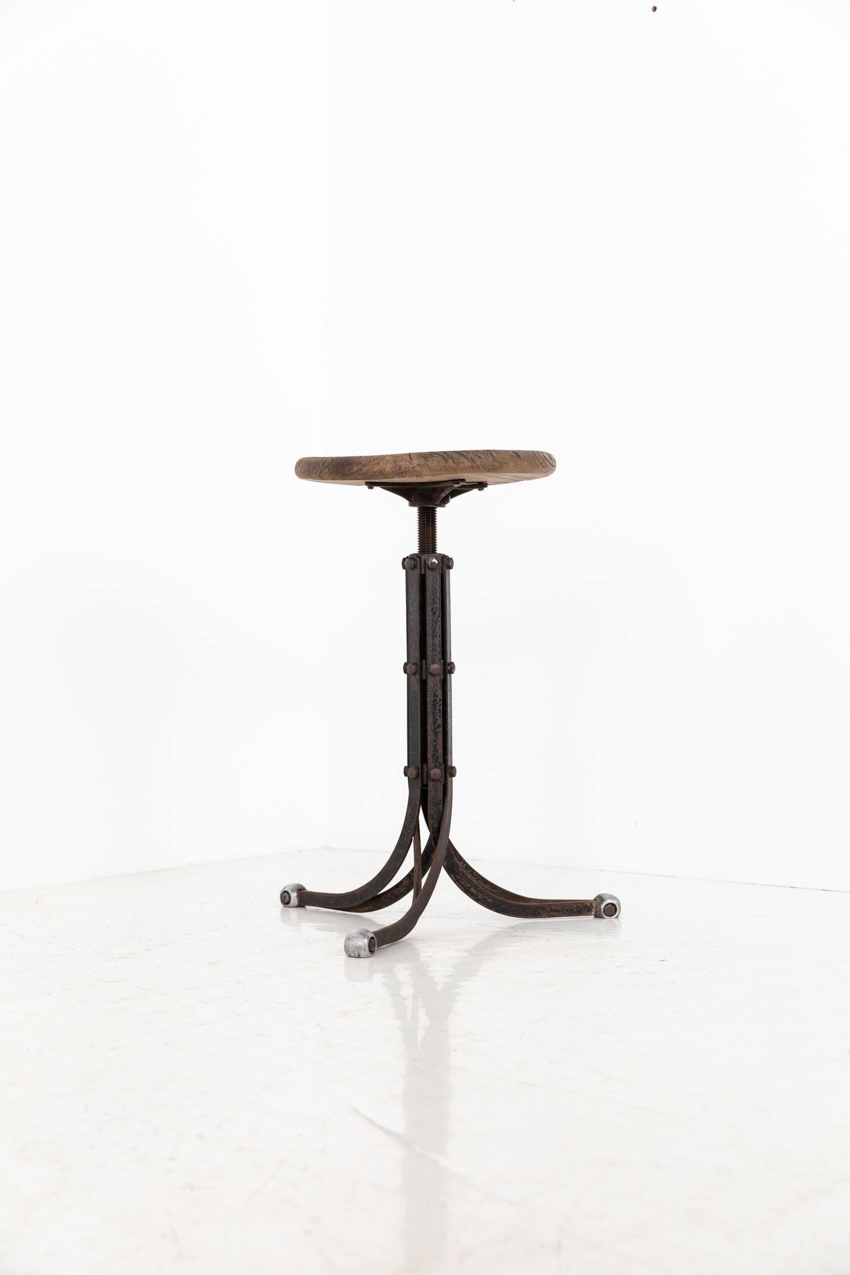 Steel Vintage Antique Industrial Rubery Owen Blade Factory Machinist Stool, c.1940 For Sale