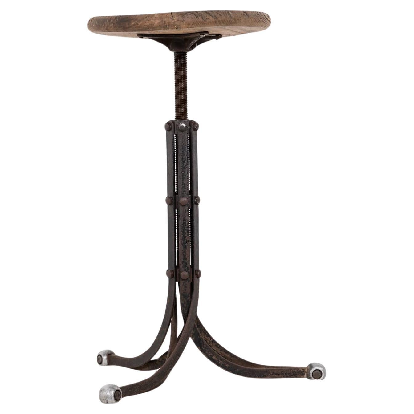 Vintage Antique Industrial Rubery Owen Blade Factory Machinist Stool, c.1940 For Sale