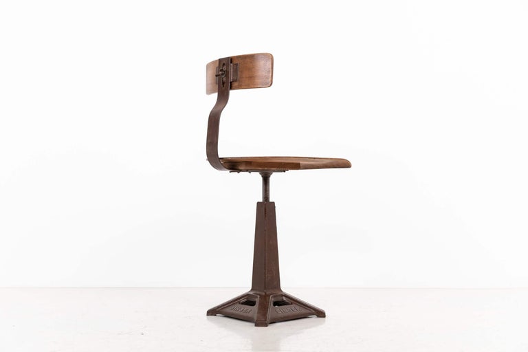 Vintage Antique Industrial Singer Factory Machinists Swivel Chair