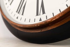 Vintage Antique Industrial Wooden Gents of Leicester GPO Wall Clock, c 1940