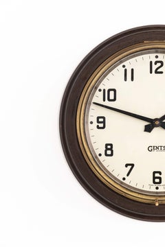 Vintage Antique Industrial Wooden Gents of Leicester Wall Clock, c 1930
