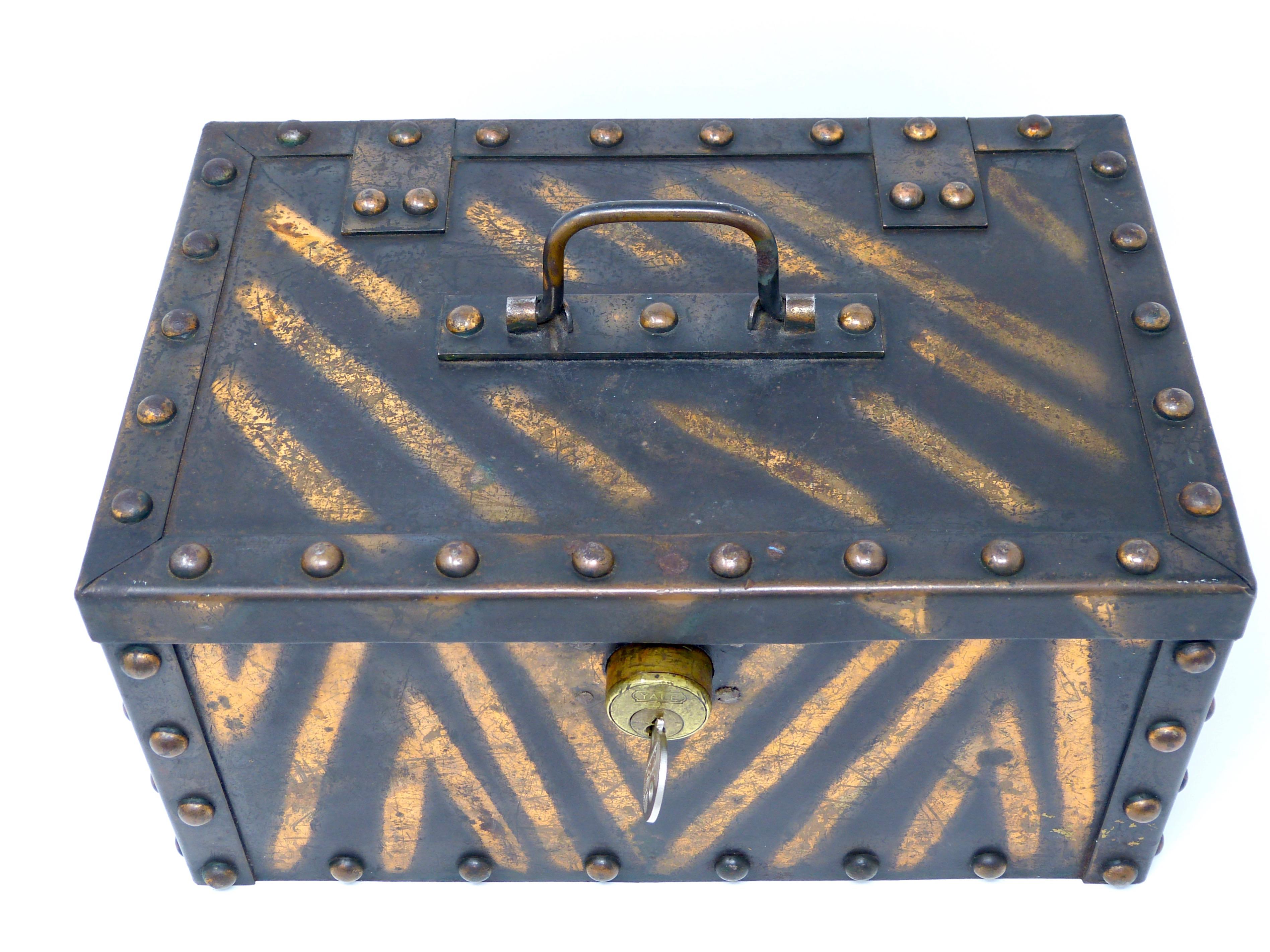 vintage lock box with key