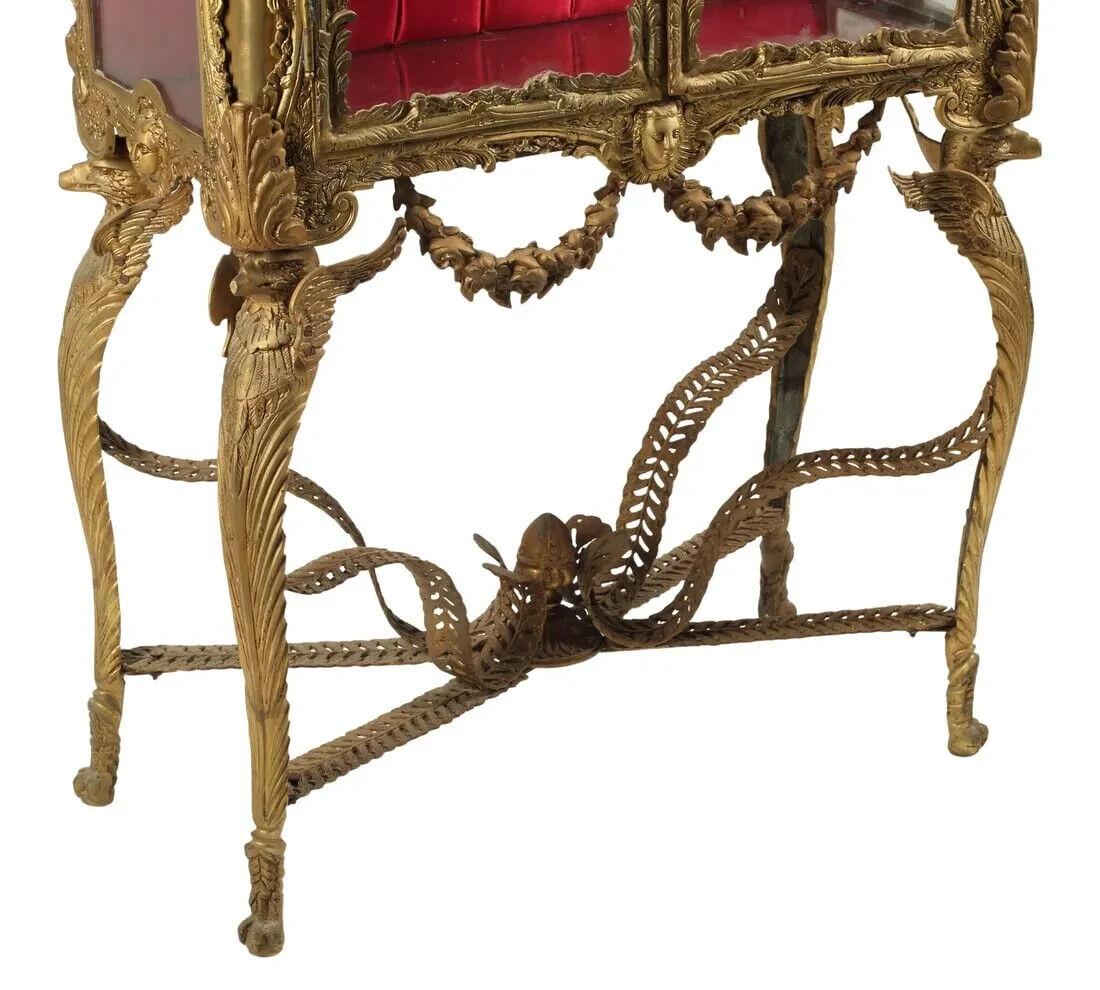 20th Century Vintage / Antique Louis XV Style, Bronze Dore, Ormolu, Display Cabinet, Vitrine For Sale