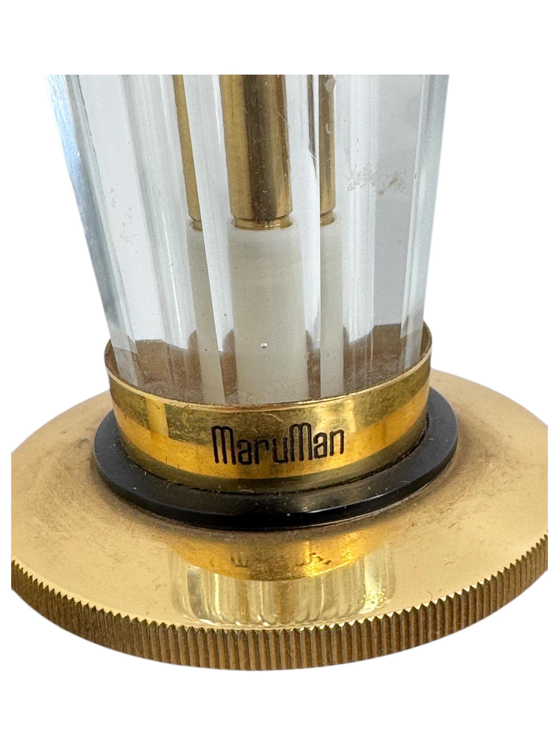 MaruMan T2, briquet de table ancien en cristal lourd, électrique et à gaz en vente 5