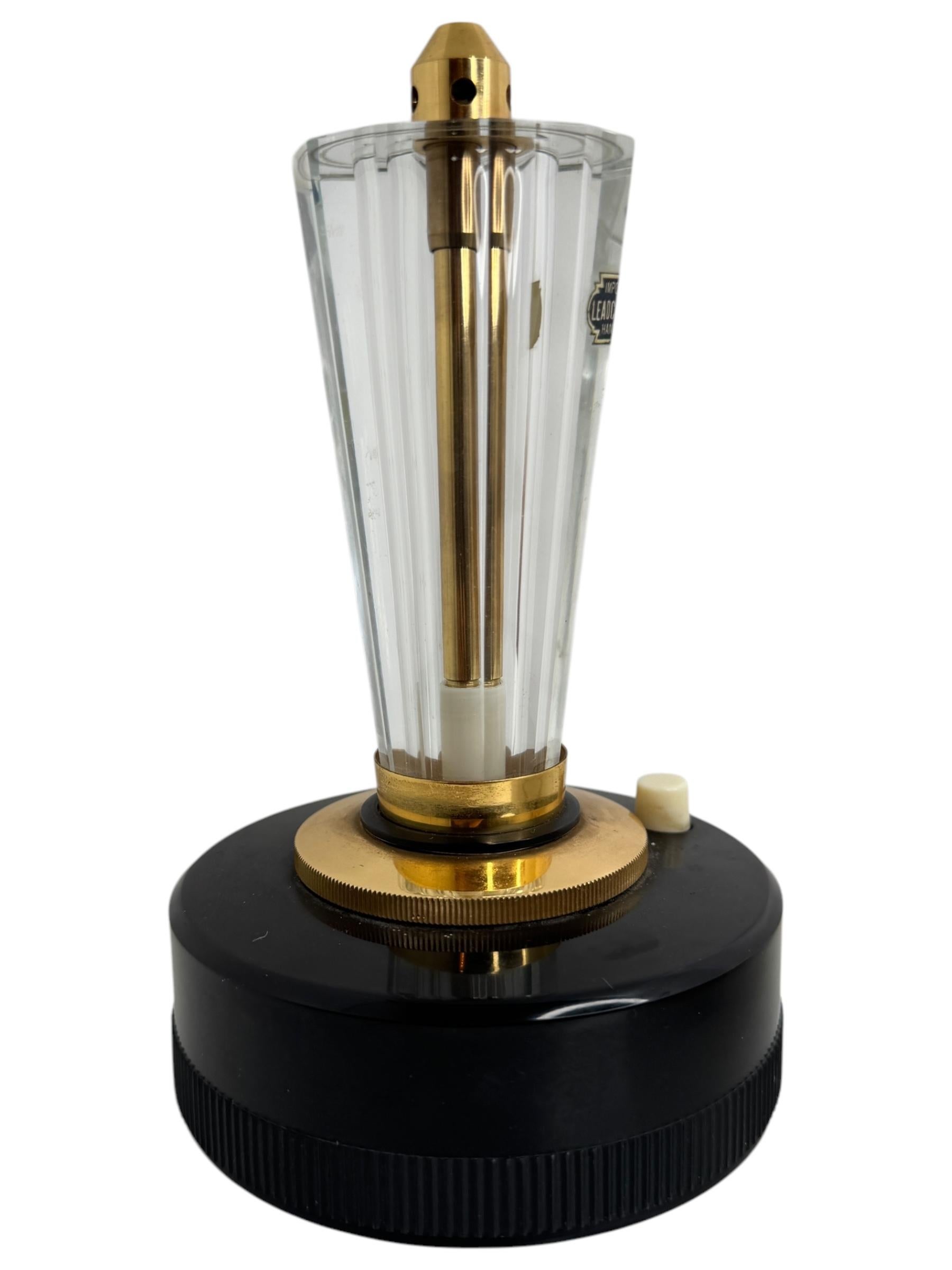 Art nouveau MaruMan T2, briquet de table ancien en cristal lourd, électrique et à gaz en vente