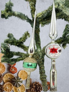 Vintage Antique Mercury Glass Christmas Tree Topper German, 1910s