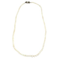 Vintage Antique Mikimoto Pearl Graduated Necklace with Original Box