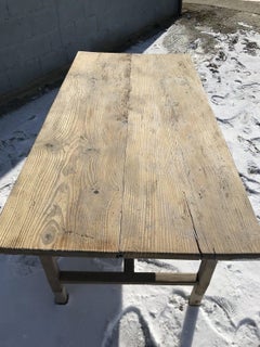 Vintage Antique Oak French Farm Table, Vintage, Console, Display