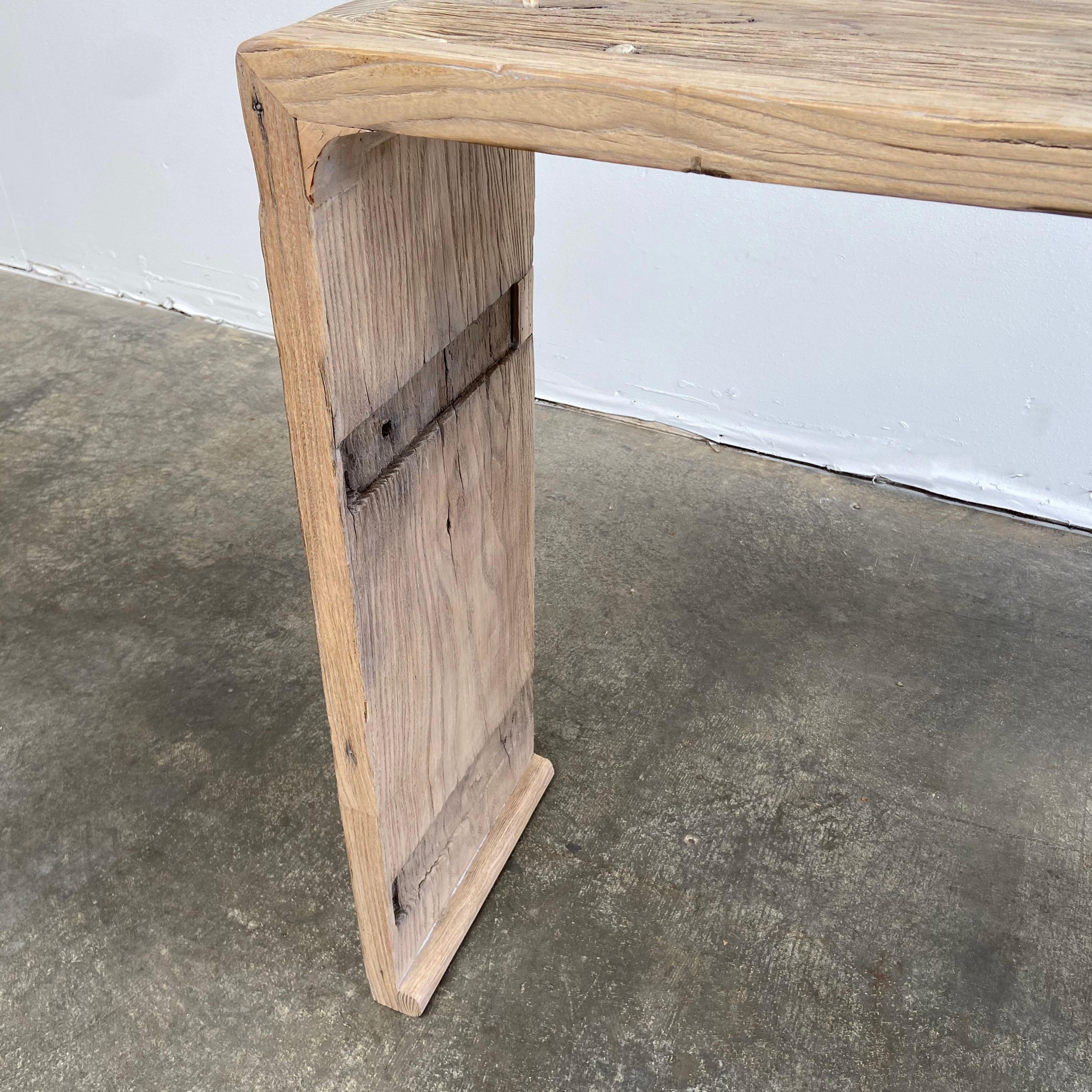 Contemporary Vintage Antique Reclaimed Elm Wood Console Table