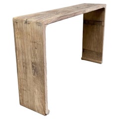 Vintage Antique Reclaimed Elm Wood Console Table