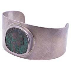 Vintage, Antique Roman Coin Cuff, Sterling Silver