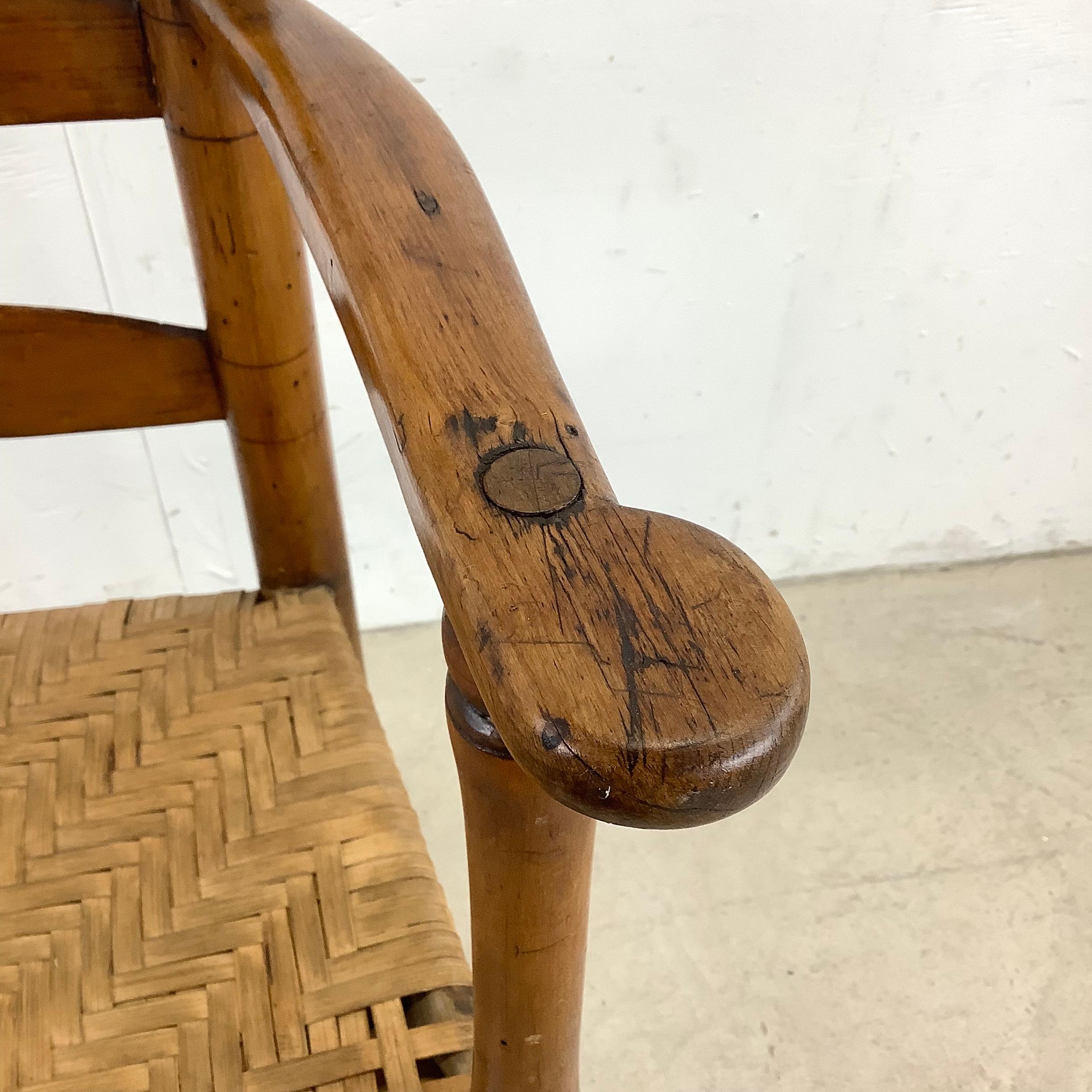 Vintage Antique Rush Seat Child Rocking Chair For Sale 7
