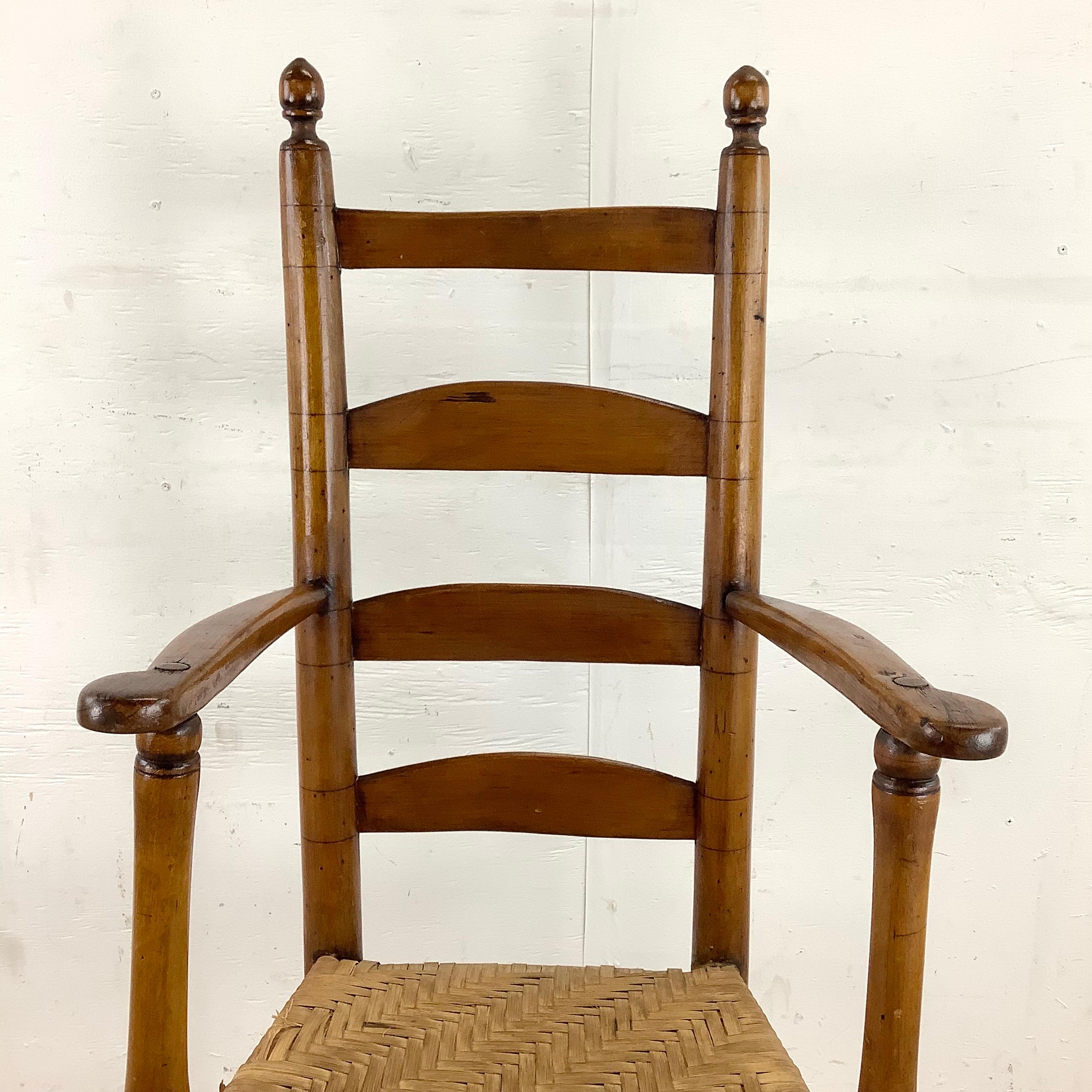 Other Vintage Antique Rush Seat Child Rocking Chair For Sale