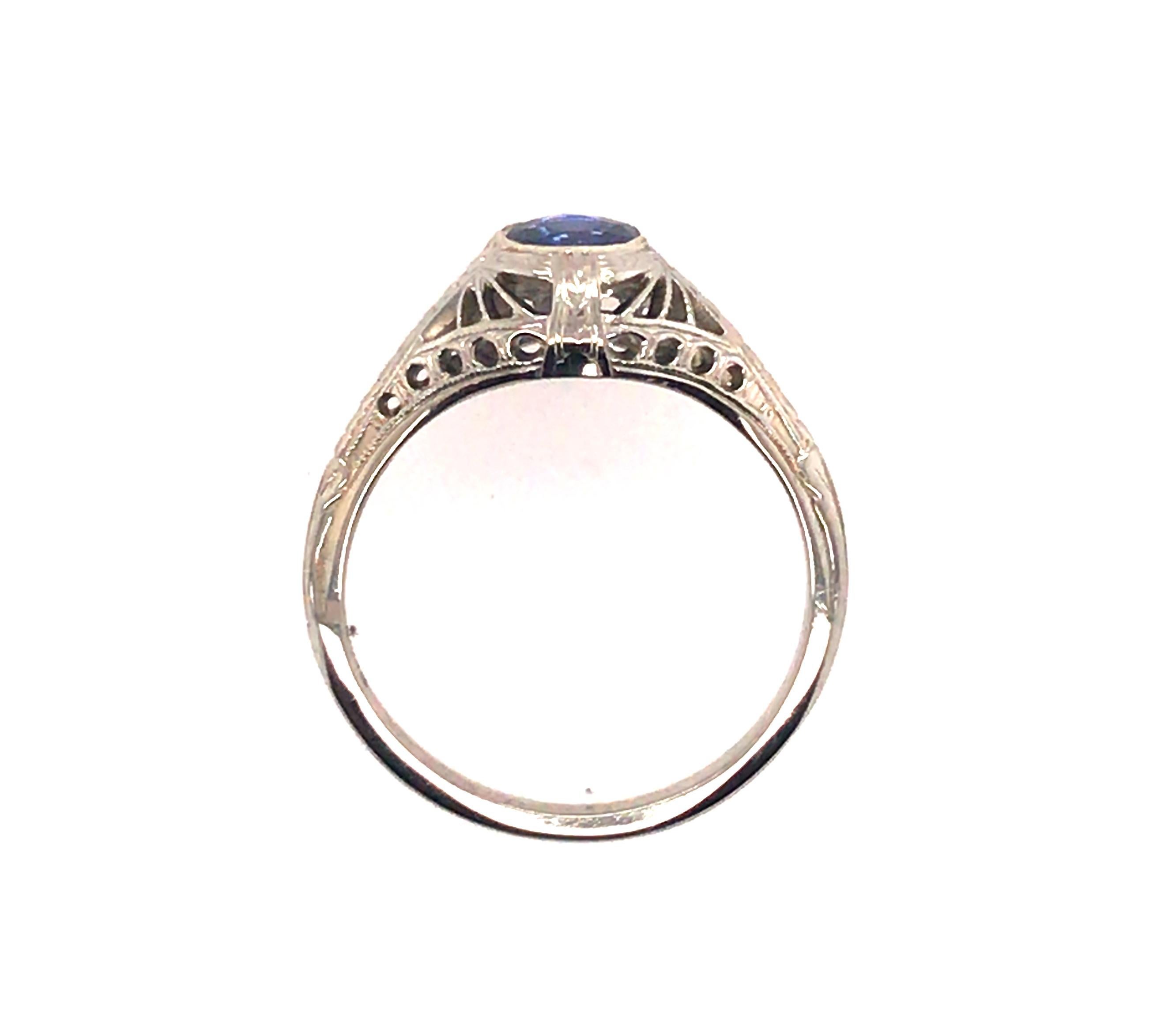Vintage Antique .50ct Sapphire 18K White Gold Art Deco Engagement Ring


Featuring a Gorgeous .50ct Genuine Natural Blue Round Sapphire Center

Alluring Mounting With Beautiful Details 

Hand Carved Filigree and Milgrain Edges

100% Natural