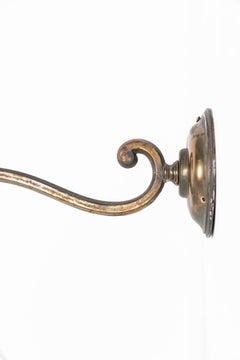 Vintage Antique Silver Plated Brass Holophane Glass Wall Sconce Light c.1930