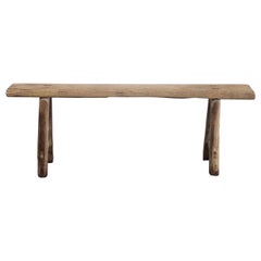 Vintage Antique Skinny Elmwood Bench