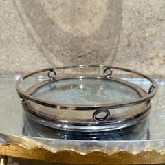 1960s Vintage Hollywood Regency Service Tray with Mirror and Metal
