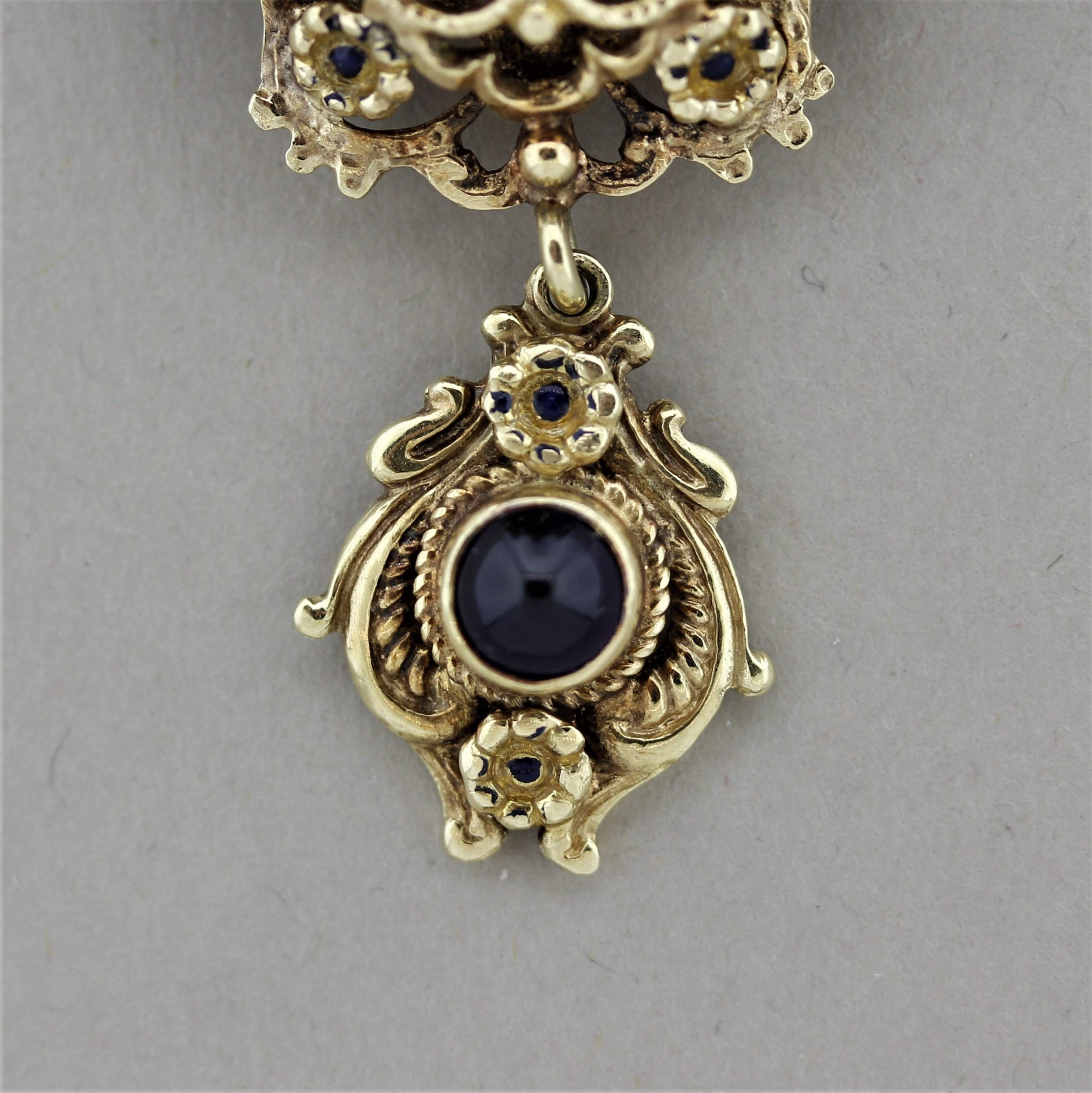Vintage Antique-Stil Amethyst Perle Gold Drop Halskette im Zustand „Hervorragend“ im Angebot in Beverly Hills, CA
