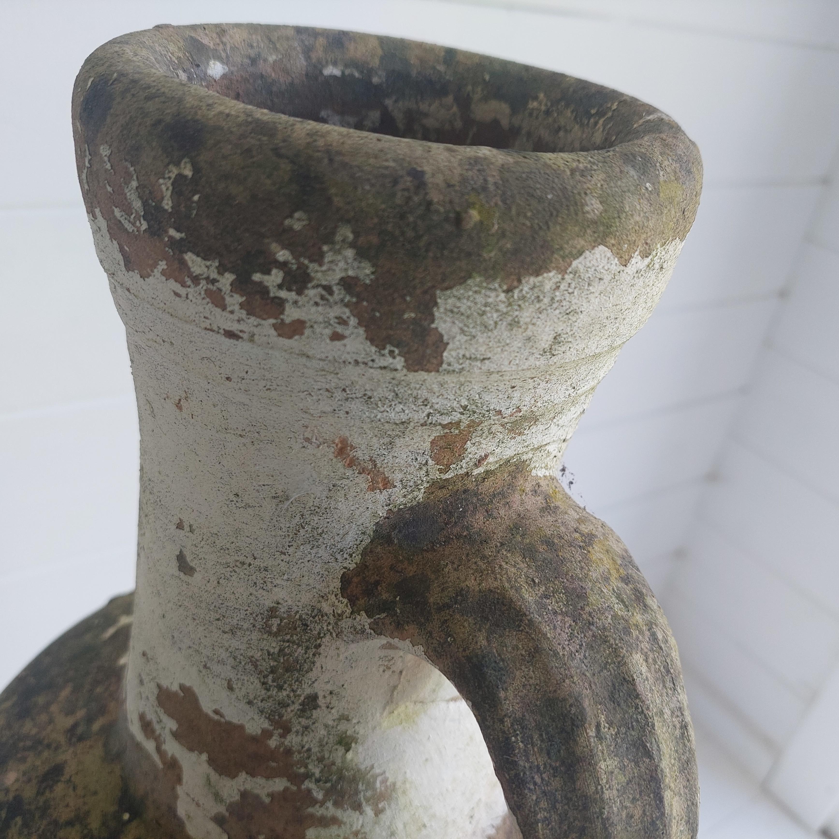 Vintage Antique Terracotta Amphora with Wrought Iron Tripod Stand, 1800s en vente 2