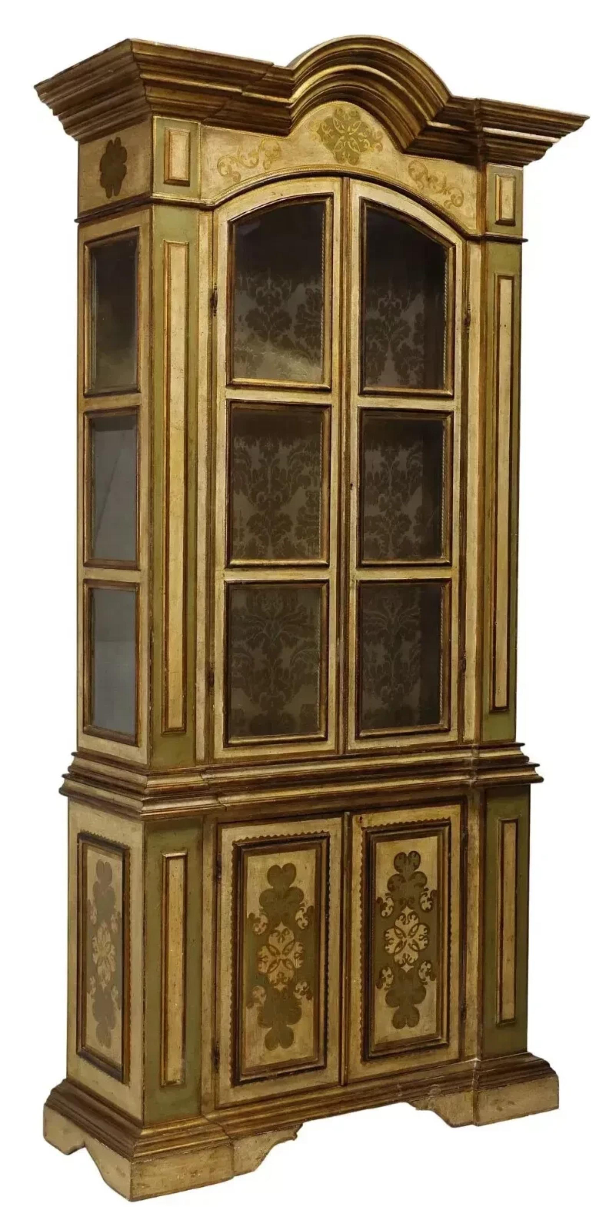 20th Century Vintage / Antique Venetian, Paint Decorated, Parcel Gilt, Display. Bookcase! For Sale