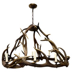 Lampadario in corno vintage