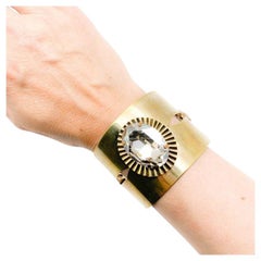 Vintage-Armreif von Anton Heunis in auffälligem Golddesign mit riesigen Kristallen, 2000er Jahre