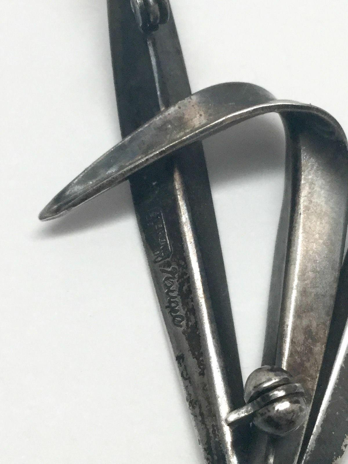 Vintage Anton Michelsen Denmark by Gertrude Engel Sterling Silver Grass Pin 2