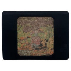 Vintage Anton Moritz Black Silk Glass Beaded Evening Bag Clutch c1960s