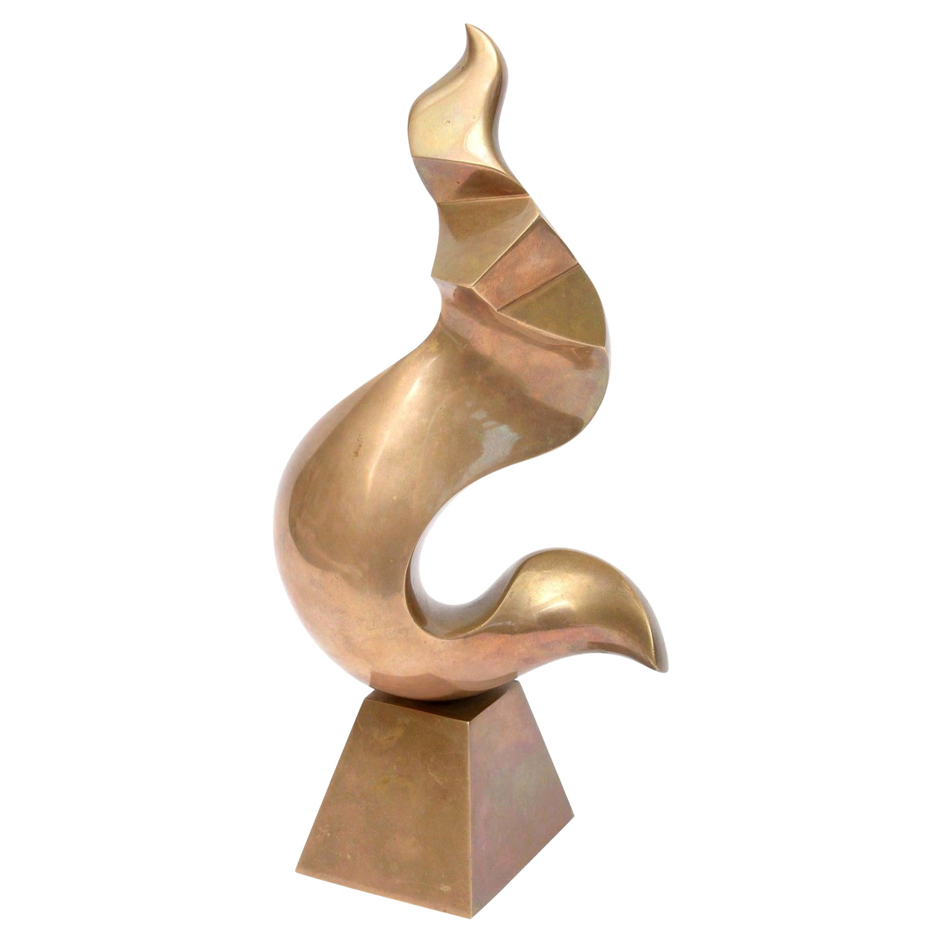 Scultura astratta in bronzo di Antonio Kieff Vintage