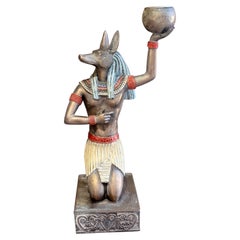 Vintage Anubis Candle Stick, Ancient Egypt Style Candle Holder Home Decorative