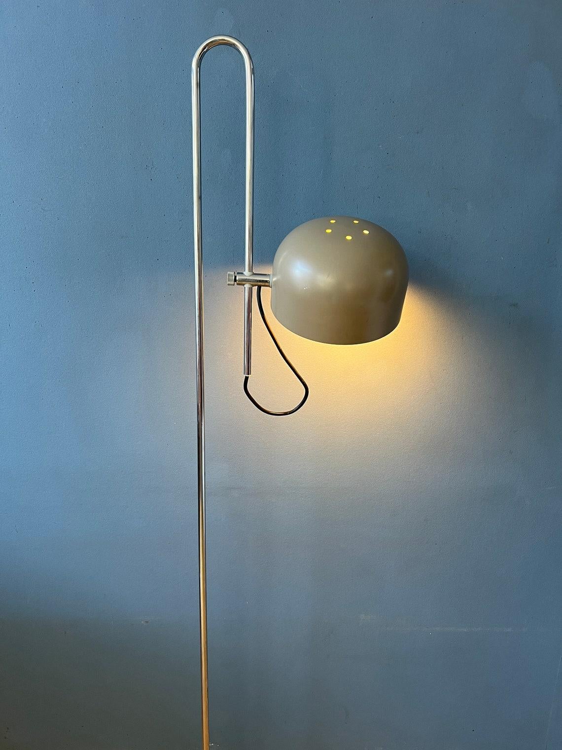 20th Century Vintage Anvia Beige Adjustable Floor Lamp, 1970s For Sale