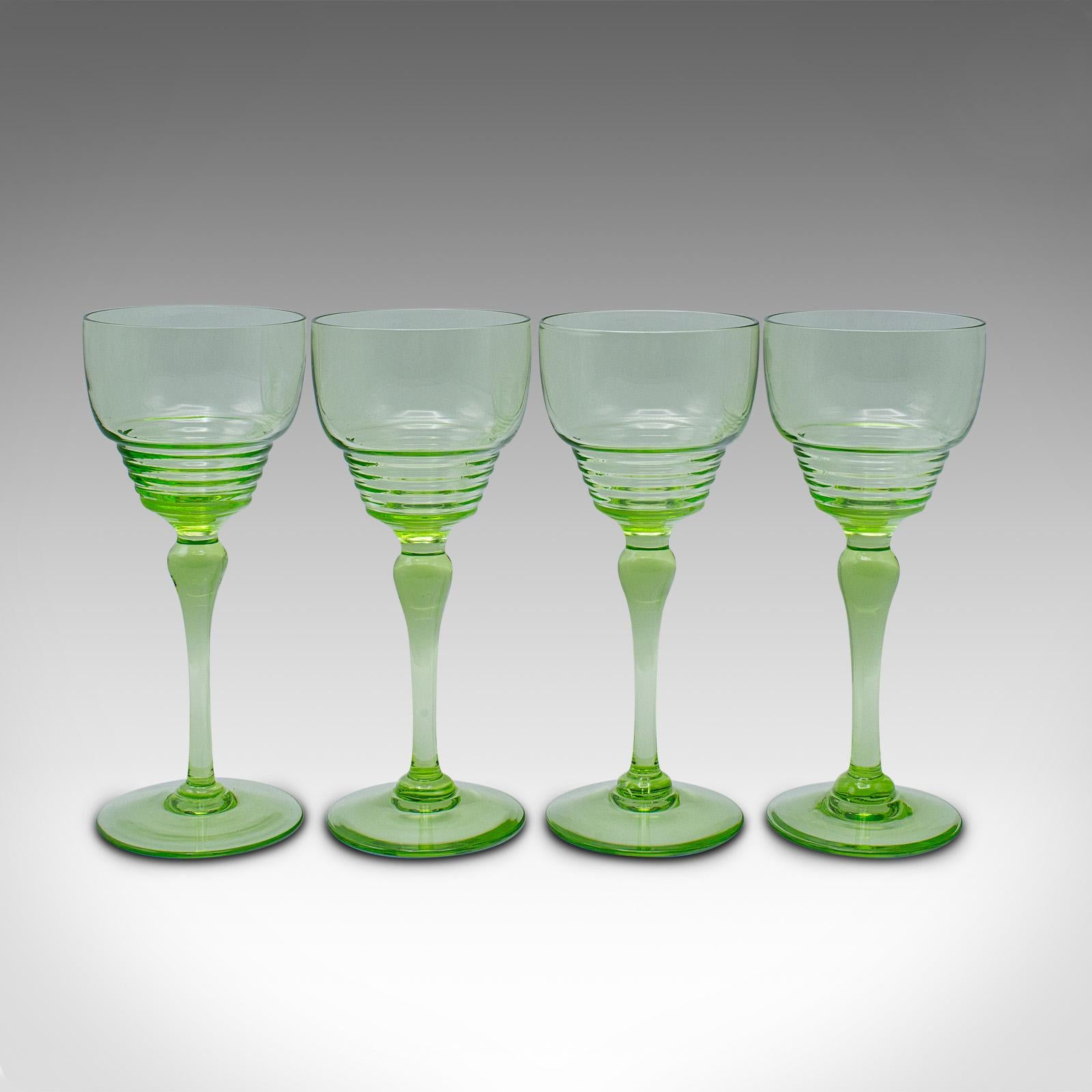 Service à vin anglais, aiguière, verres à vin, Art Déco, vers 1930 en vente 2
