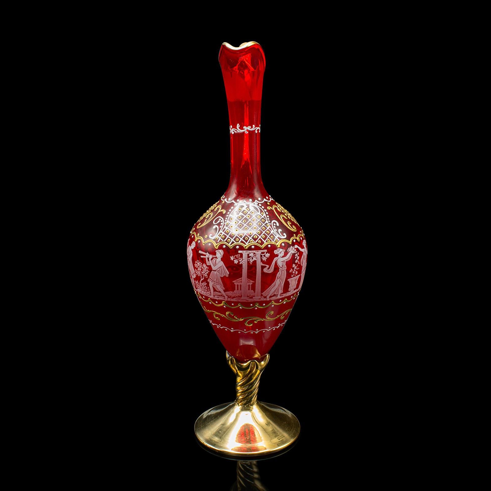 Mid-Century Modern Service à vin italien, verre d'art, aiguière et aiguière, vers 1970 en vente