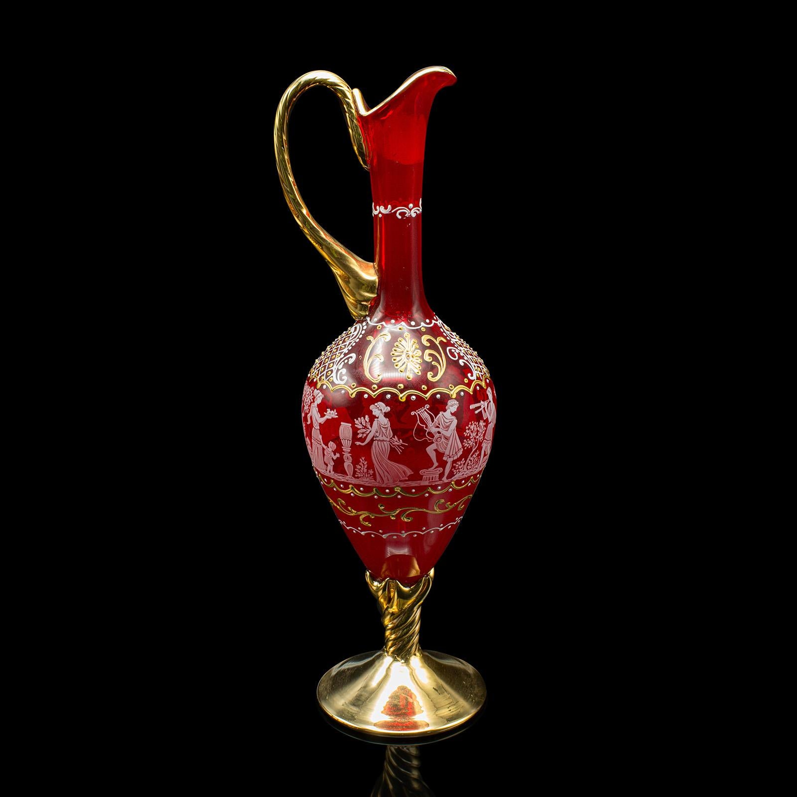 Service à vin italien, verre d'art, aiguière et aiguière, vers 1970 Bon état - En vente à Hele, Devon, GB