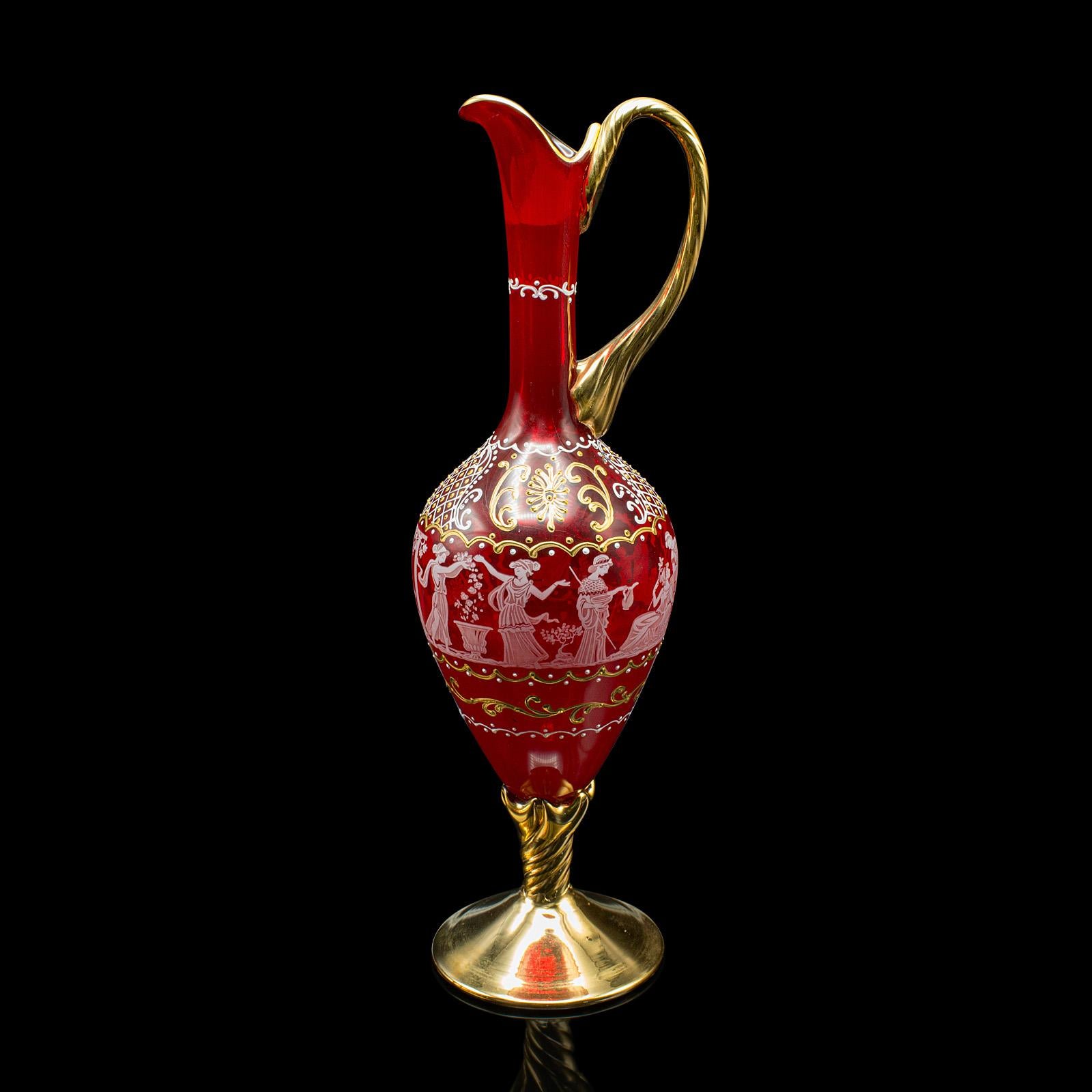 Verre d'art Service à vin italien, verre d'art, aiguière et aiguière, vers 1970 en vente