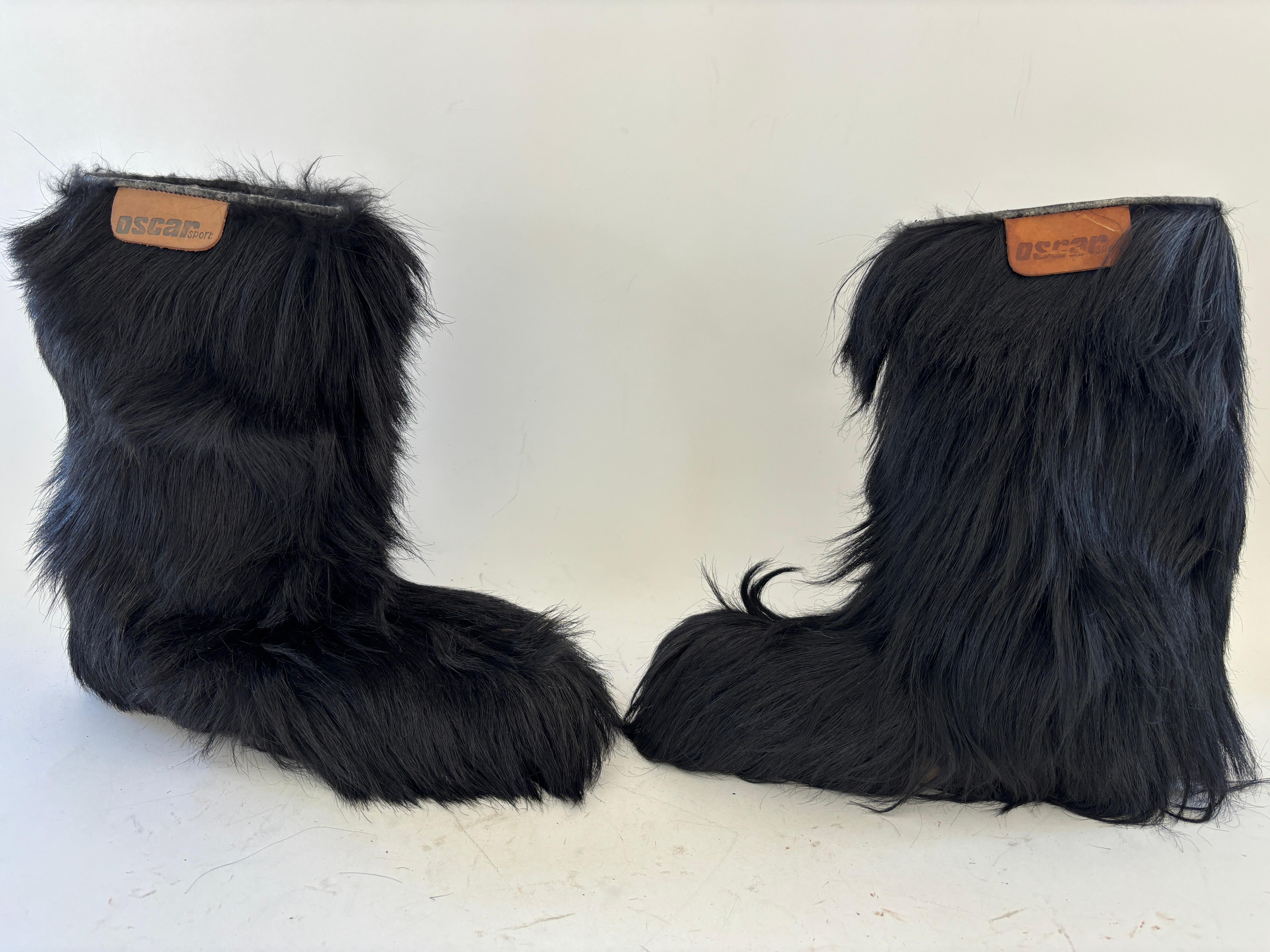 Vintage Apollo Saba Oscar Sport Black Winter YeTi Boots sz US 12 In Good Condition For Sale In North Hollywood, CA