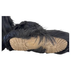 Vintage Oscar Sport Apollo Saba Black Goat-Fur “Yeti” Boots, Made in Italy