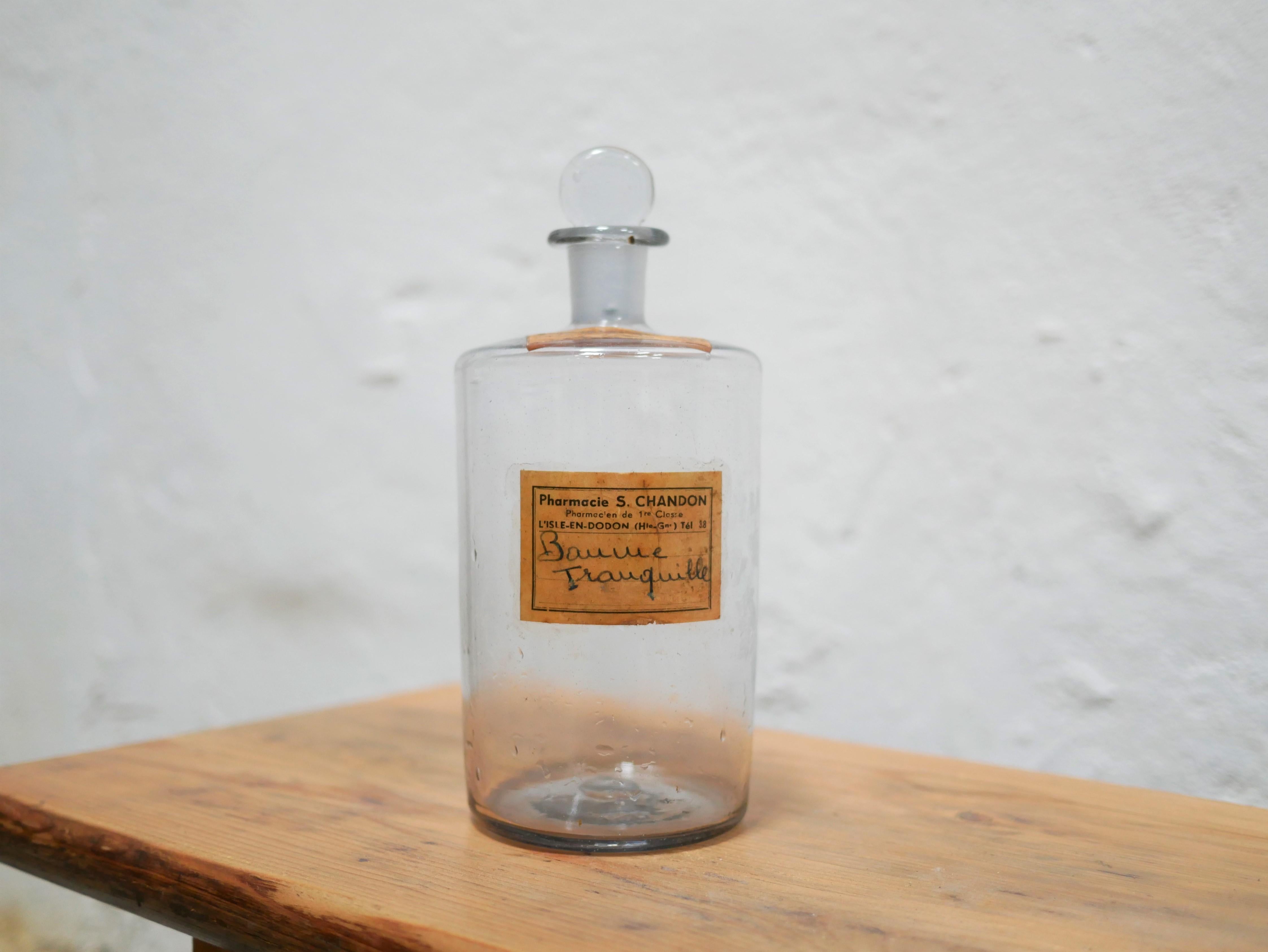 Glass Vintage Apothecary Bottle For Sale