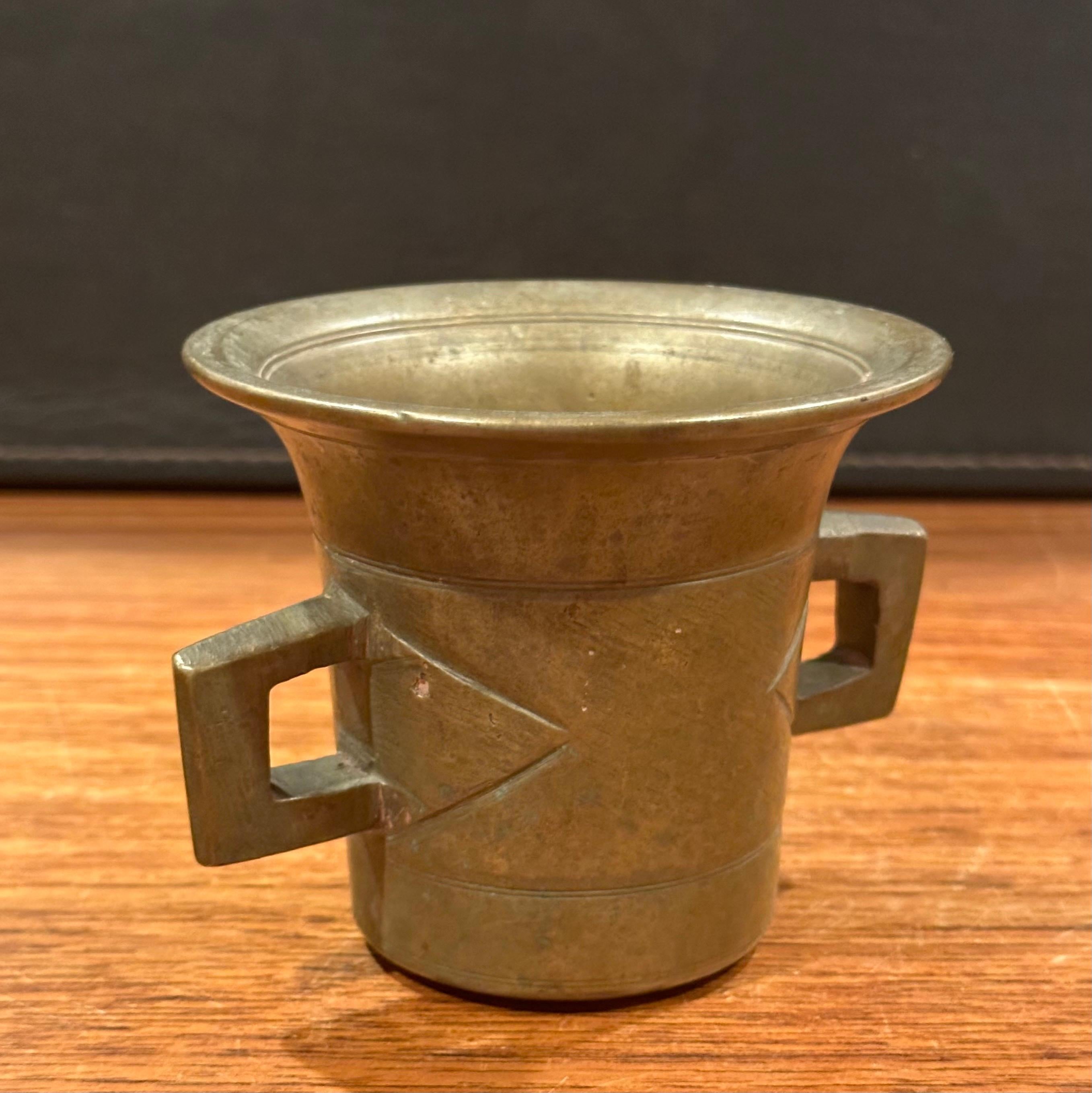 Vintage Apothecary Bronze Mortar and Wood Pestle  For Sale 5