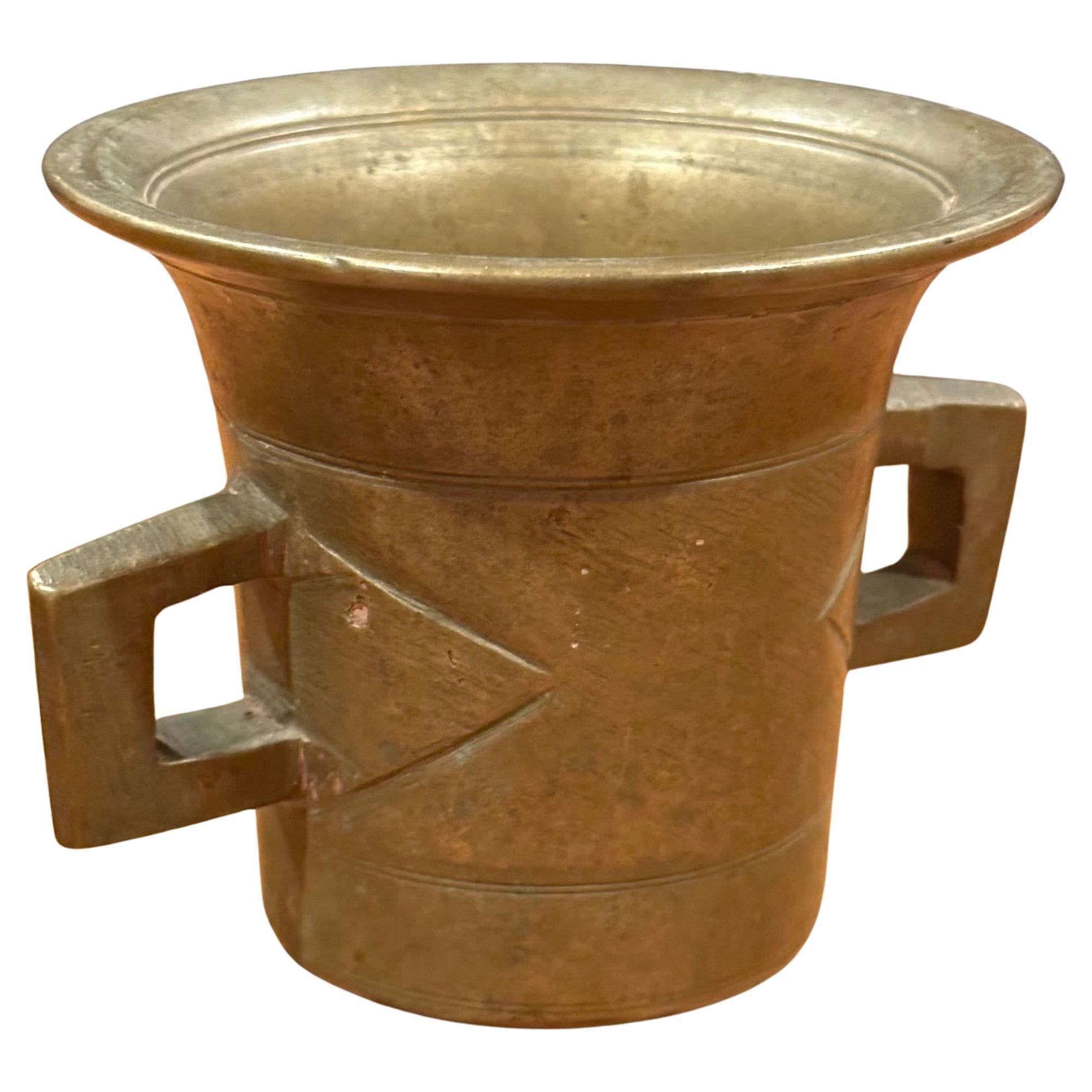 American Vintage Apothecary Bronze Mortar and Wood Pestle  For Sale