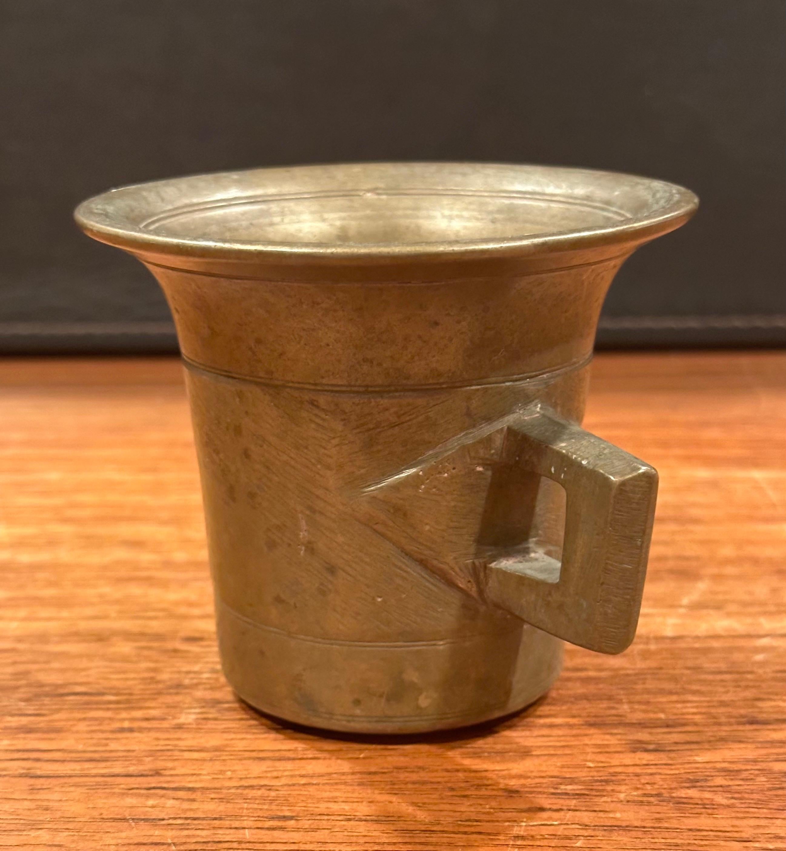 Vintage Apothecary Bronze Mortar and Wood Pestle  For Sale 2