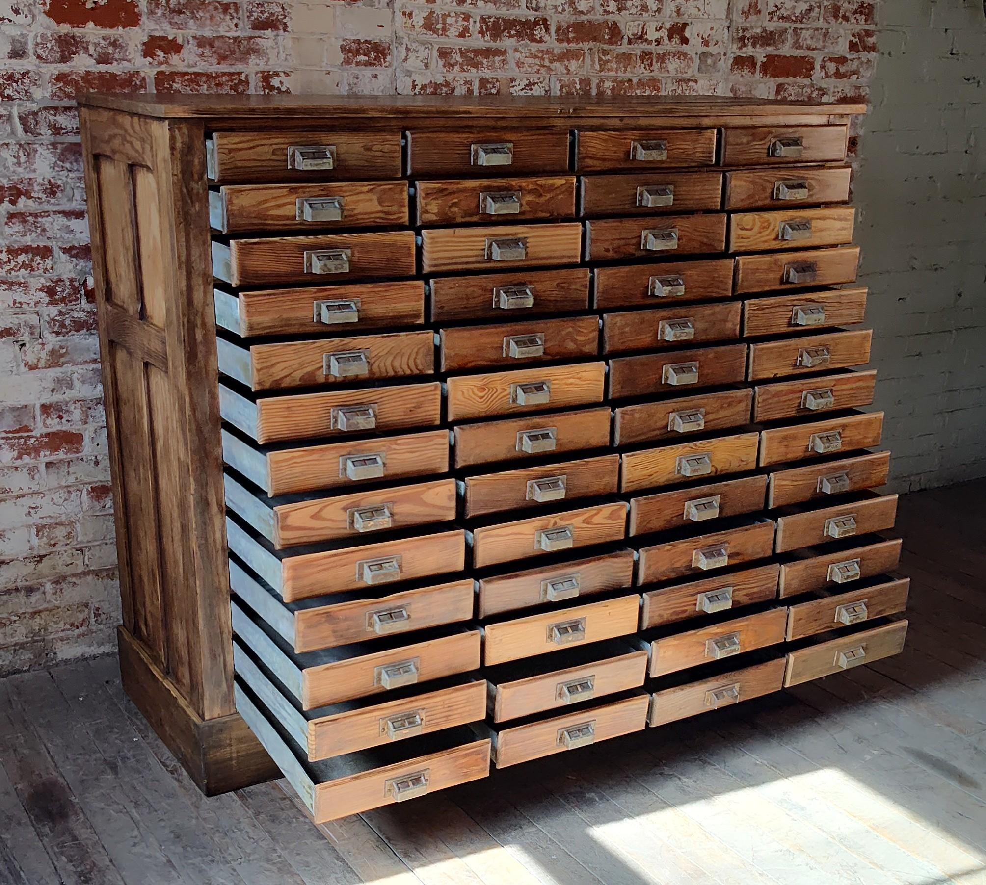20th Century Vintage Apothecary Cabinet with 52 Drawers