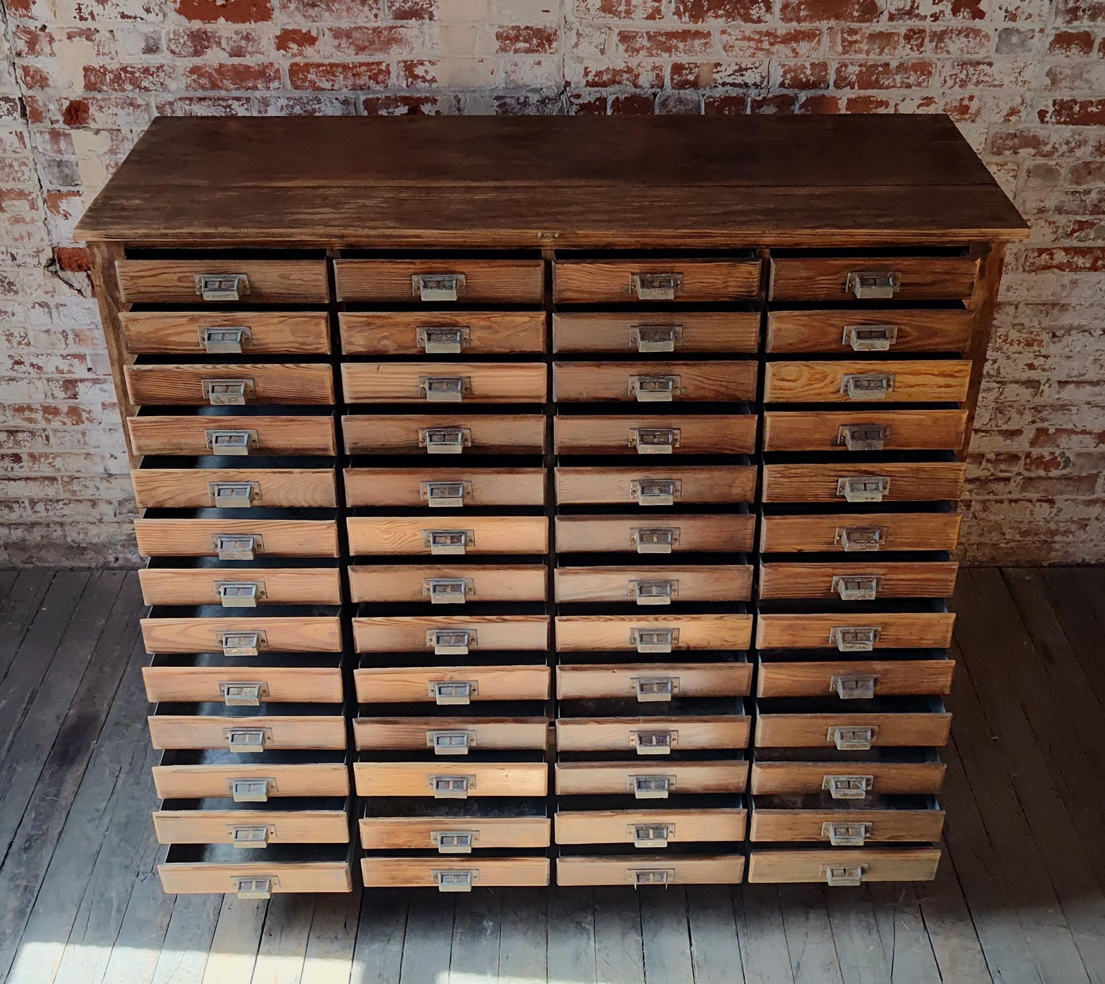 Metal Vintage Apothecary Cabinet with 52 Drawers