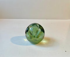 Vintage Apple Pen-Holder in Green Hand-Blown Glass, 1970s
